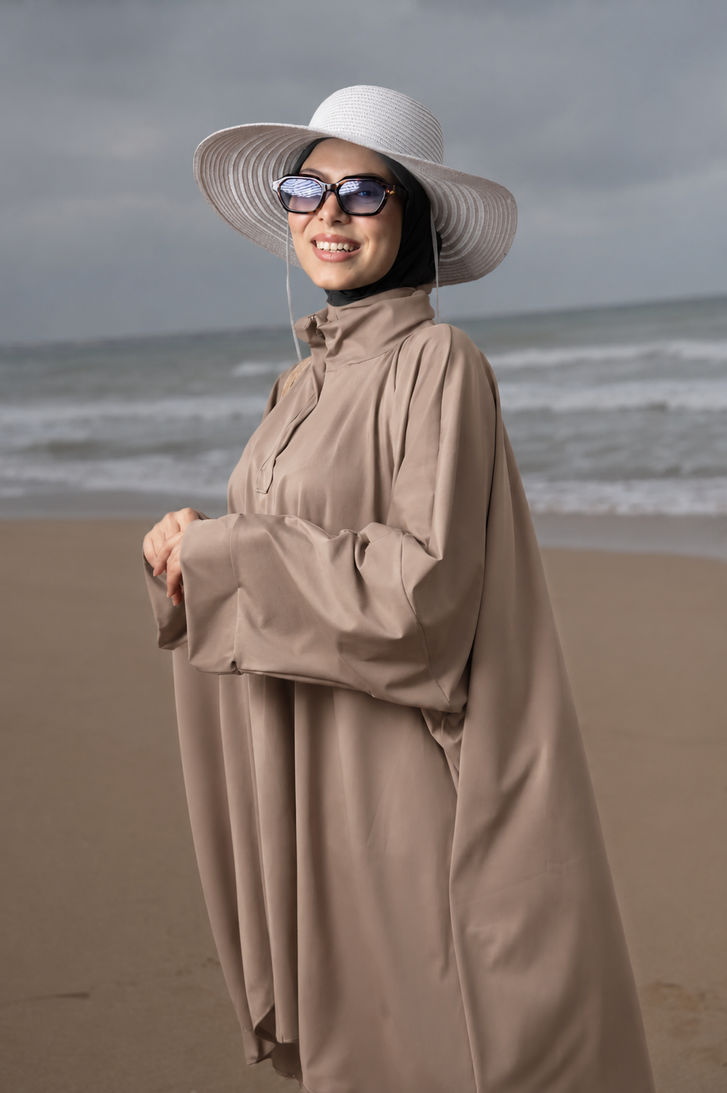 Breeze Burkini in beige, portrait view